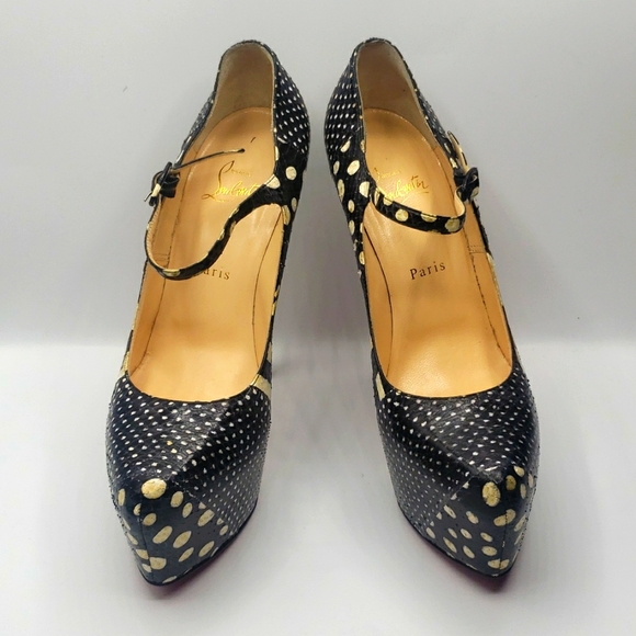Christian Louboutin size 40 color black and white 100% AUTHENTIC - Picture 1 of 13